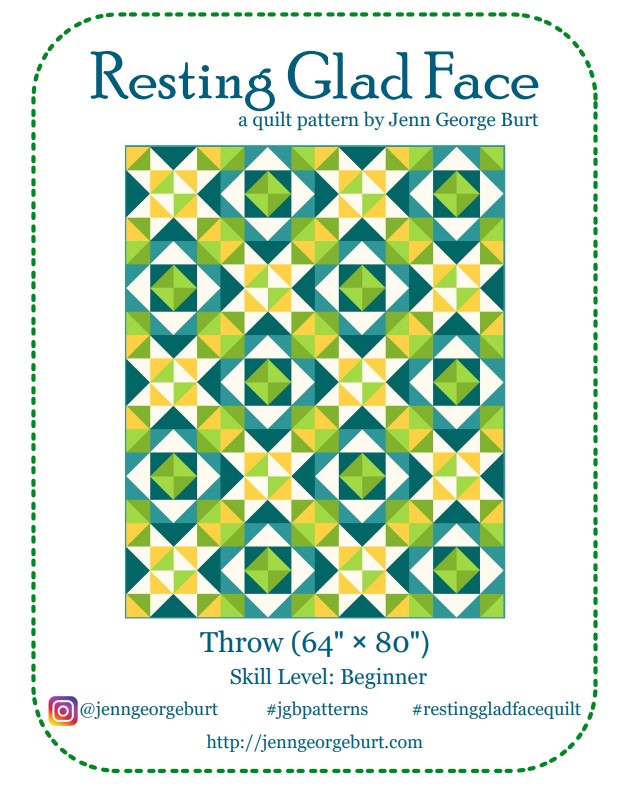 Resting Glad Face - a PDF quilt pattern
