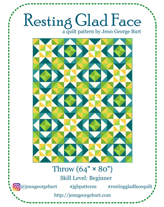 Resting Glad Face - a PDF quilt pattern