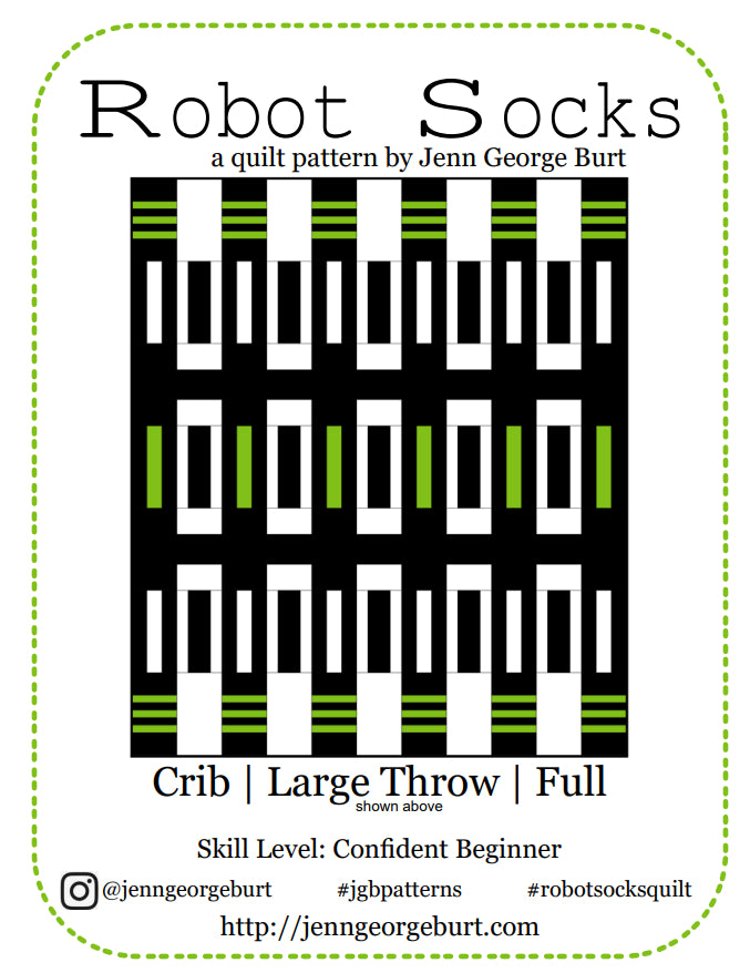 Robot Socks - a PDF quilt pattern